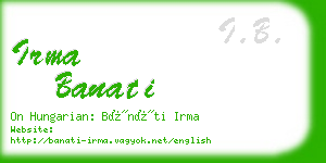 irma banati business card